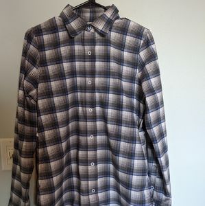 Button flannel dry ride top